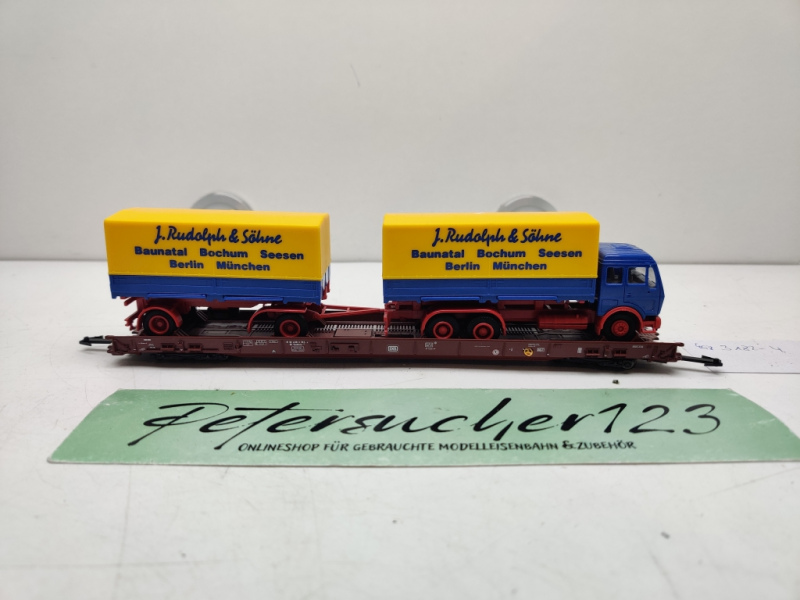 Märklin H0 AC 4740 / 498 3 182-4  "Rollende Landstr." / Saadkms 690 / DB / LKW  Rudolph