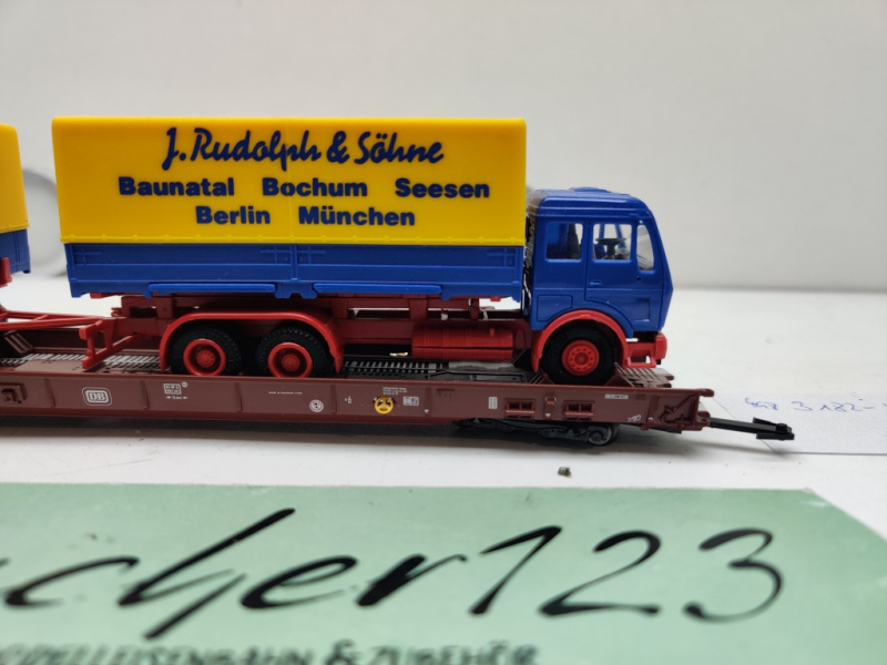 Märklin H0 AC 4740 / 498 3 182-4  "Rollende Landstr." / Saadkms 690 / DB / LKW  Rudolph