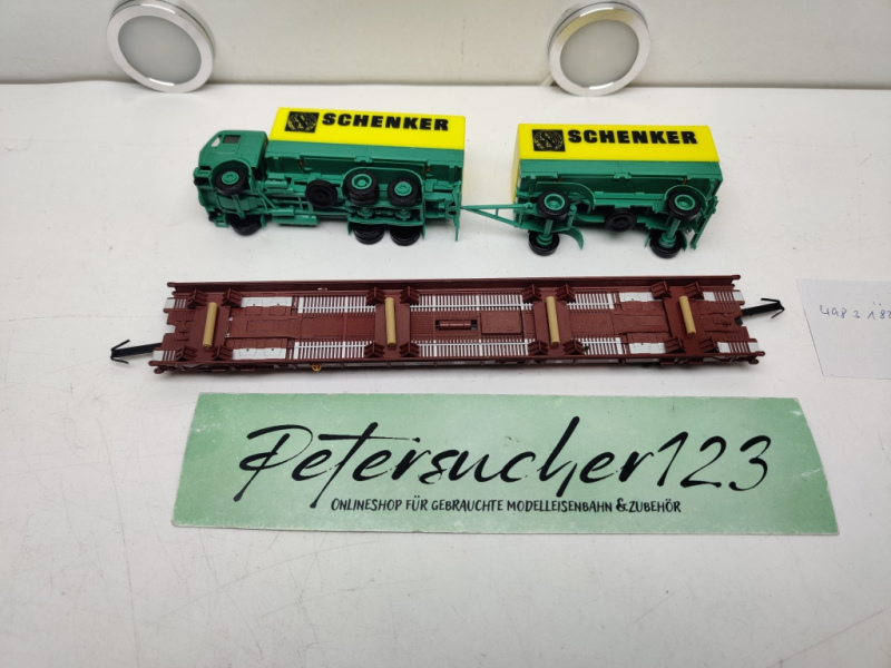 Märklin H0 AC 4740 / 498 3 182-4  "Rollende Landstr." / Saadkms 690 / DB / LKW Schenker