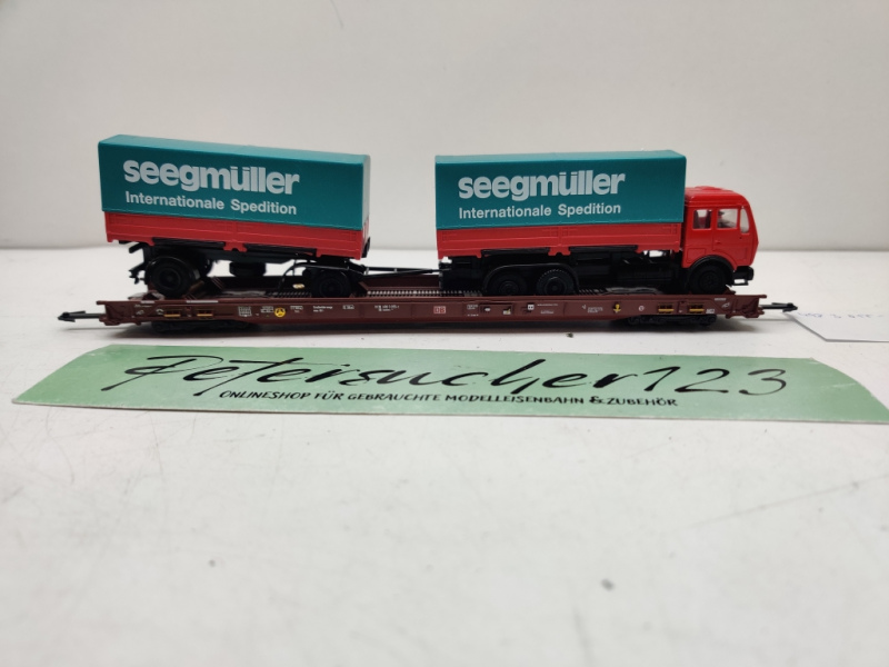 Märklin H0 AC 4740 / 498 3 055-2  "Rollende Landstr." / Saadkms 690 / DB / LKW SEEGMÜLLER