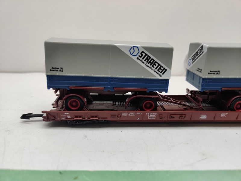 Märklin H0 AC 4740 / 498 3 182-4  "Rollende Landstr." / Saadkms 690 / DB / LKW Straeten