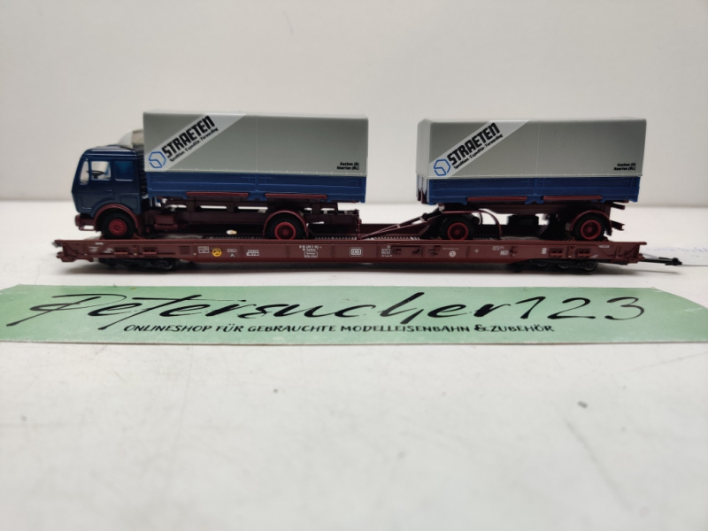 Märklin H0 AC 4740 / 498 3 182-4  "Rollende Landstr." / Saadkms 690 / DB / LKW Straeten