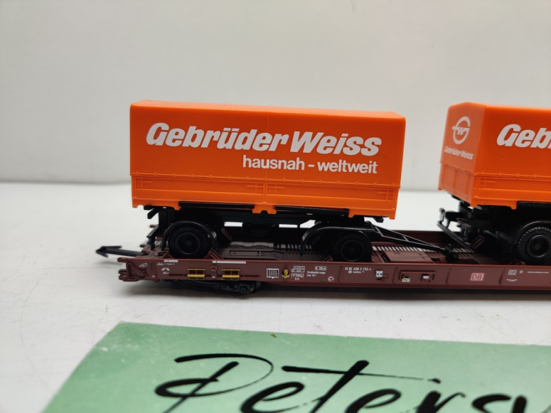 Märklin H0 AC 4740 / 498 3 153-5  "Rollende Landstr." / Saadkms 690 / DB / LKW Gebrüder Weiss
