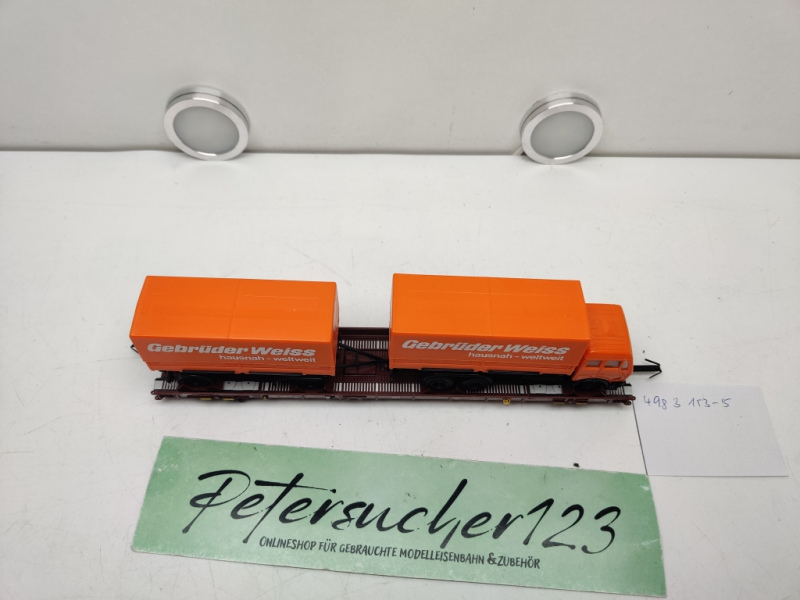 Märklin H0 AC 4740 / 498 3 153-5  "Rollende Landstr." / Saadkms 690 / DB / LKW Gebrüder Weiss