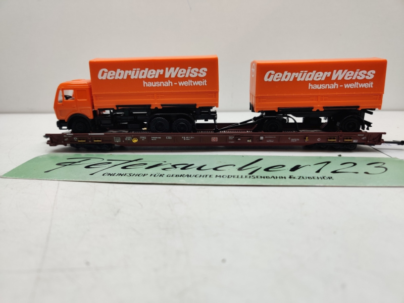 Märklin H0 AC 4740 / 498 3 153-5  "Rollende Landstr." / Saadkms 690 / DB / LKW Gebrüder Weiss