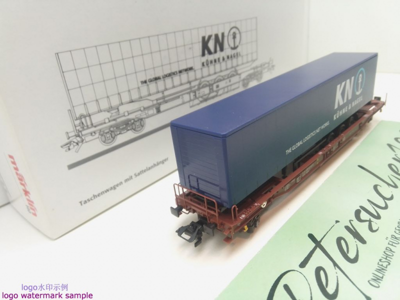Märklin H0 AC 47443 Taschenwg Sattelanh. "Kühne & Nagel" Sdgkms707 / NEM / DB / OVP