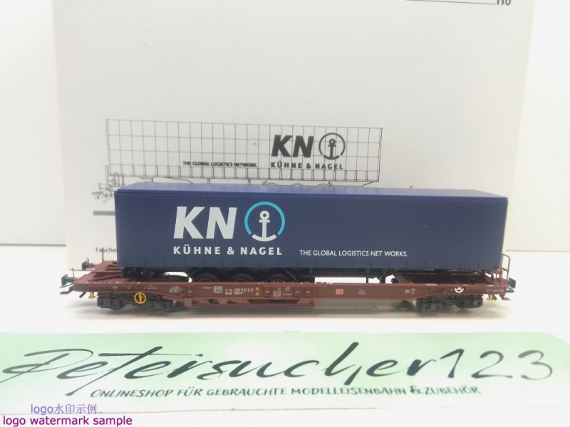 Märklin H0 AC 47443 Taschenwg Sattelanh. "Kühne & Nagel" Sdgkms707 / NEM / DB / OVP