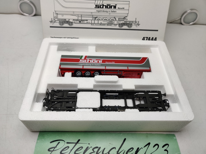 Märklin H0 47444  Taschenwagen mit Sattelanhänger / OVP