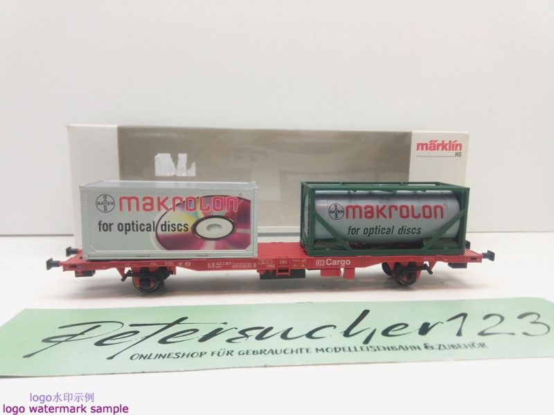 Märklin H0 AC 47702 Containertragwagen "Makrolon" / Lgnss577 / NEM / DB