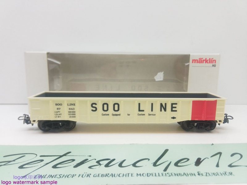 Märklin H0 AC 4774 offener Güterwagen USA-Gondola "Soo Line" / SOO / OVP weiß