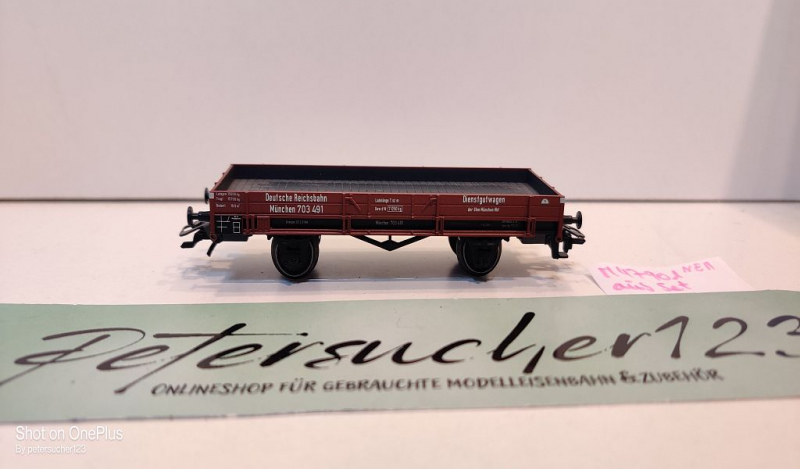 Märklin H0 AC 47901 1x Niederbordwagen aus Wagen-Set "Gleisbauzug" / NEM / DRG