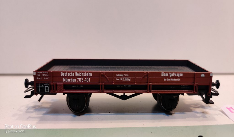 Märklin H0 AC 47901 1x Niederbordwagen aus Wagen-Set "Gleisbauzug" / NEM / DRG