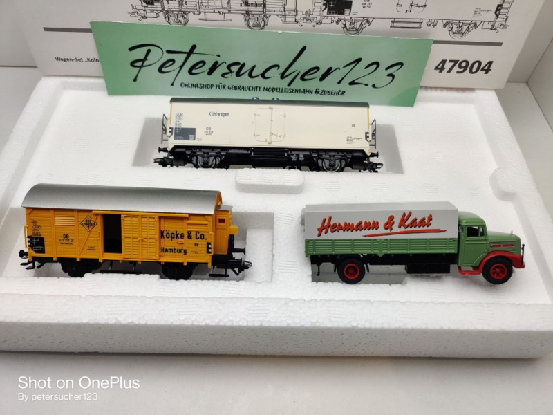 Märklin H0 AC 47904 Wagen-Set "Kolonialwaren" / NEM / DB / OVP weiß