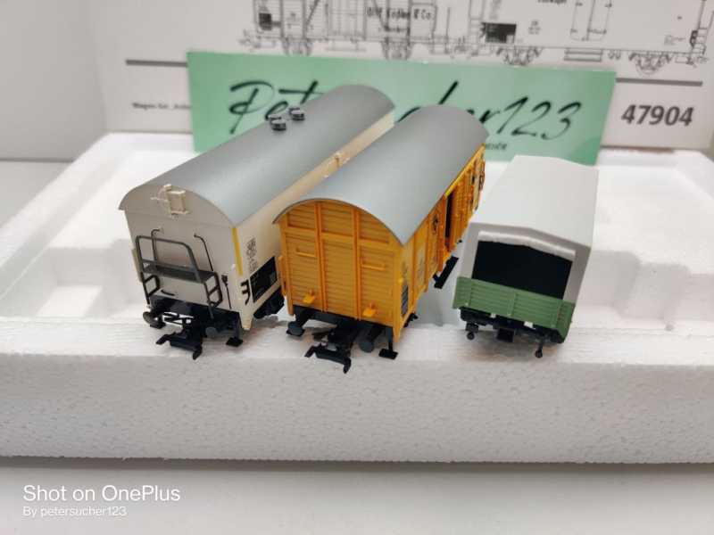 Märklin H0 AC 47904 Wagen-Set "Kolonialwaren" / NEM / DB / OVP weiß