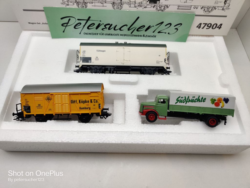 Märklin H0 AC 47904 Wagen-Set "Kolonialwaren" / NEM / DB / OVP weiß