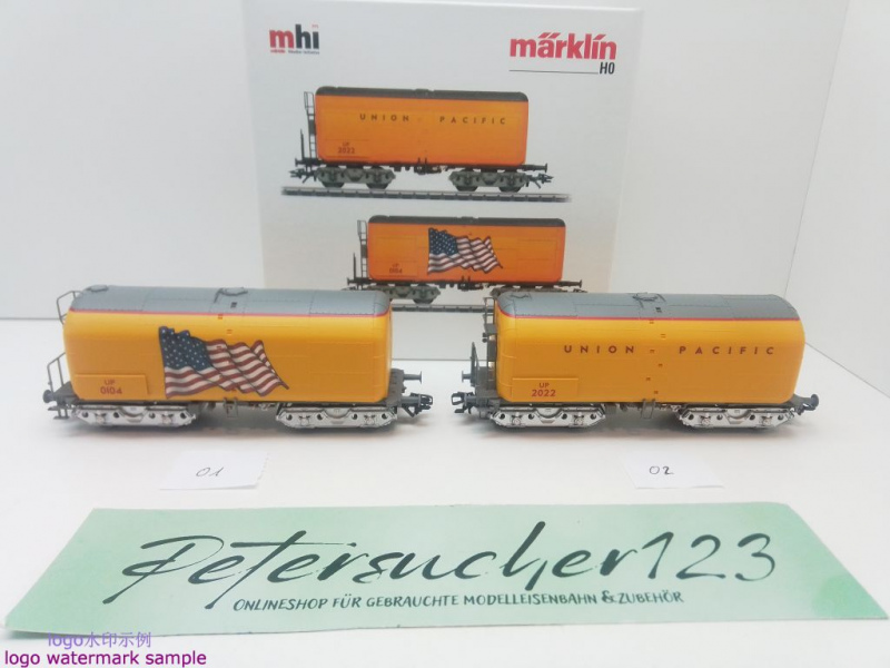 Märklin H0 AC 47918 US Kesselwagen-Set "UNION PACIFIC" Ksl / NEM / U.P. / OVP weiß
