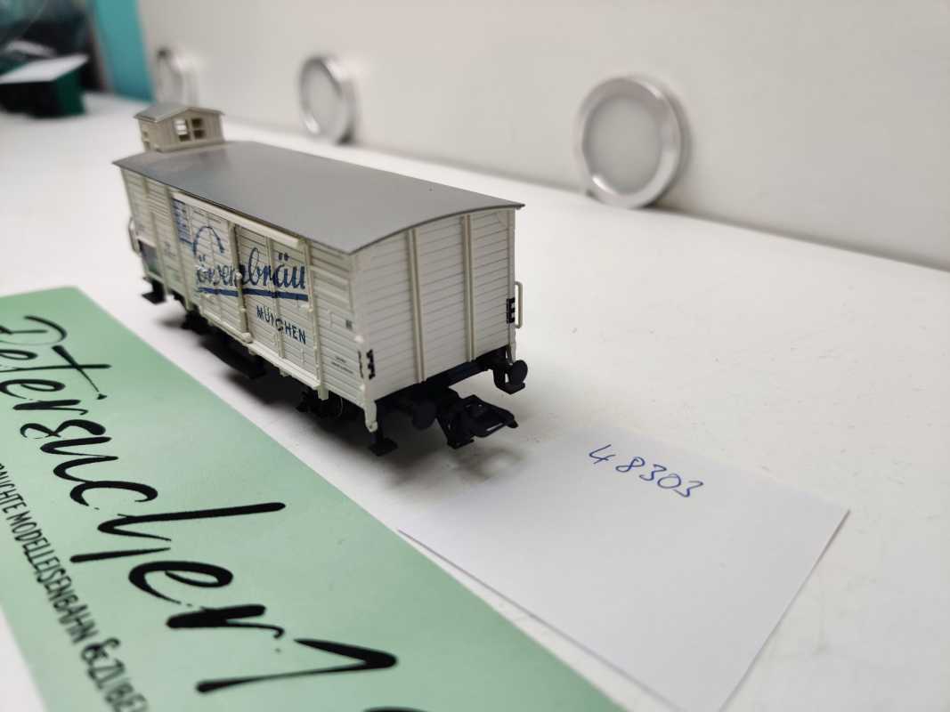 Märklin H0 AC 48303  Bierwagen Bremserhaus "Löwenbräu" G10 / Sound / NEM / DB, [P]
