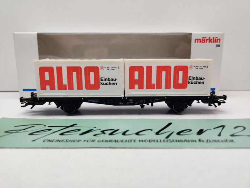 Märklin H0 AC 48501 Containertragwagen "Alno" Lgjs / NEM / DB / OVP weiß
