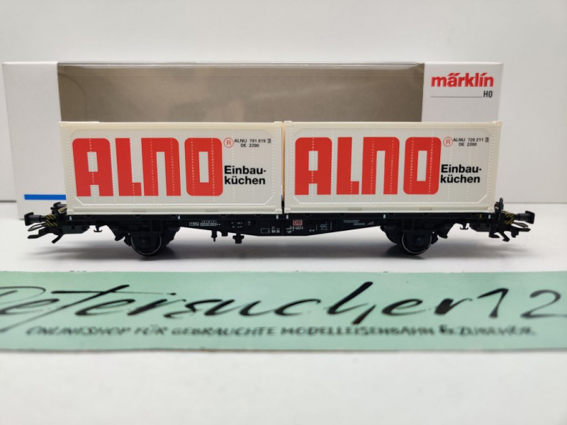 Märklin H0 AC 48501 Containertragwagen "Alno" Lgjs / NEM / DB / OVP weiß
