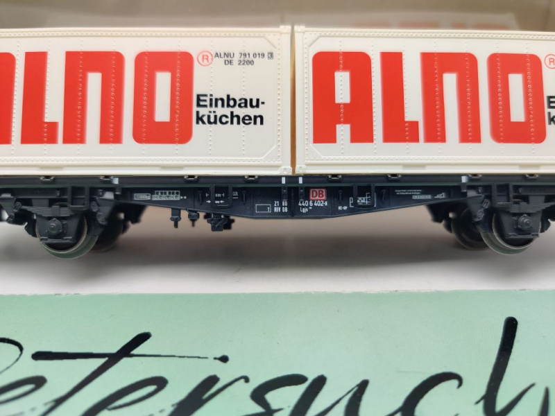 Märklin H0 AC 48501 Containertragwagen "Alno" Lgjs / NEM / DB / OVP weiß
