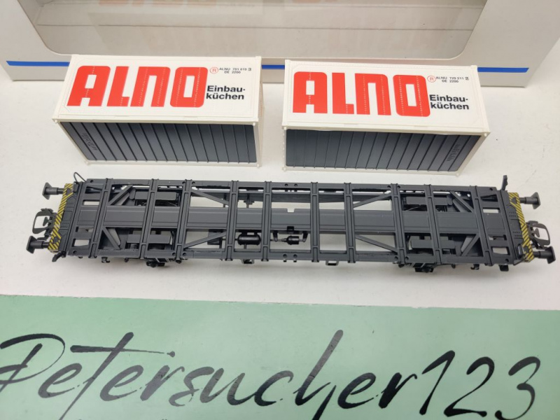 Märklin H0 AC 48501 Containertragwagen "Alno" Lgjs / NEM / DB / OVP weiß