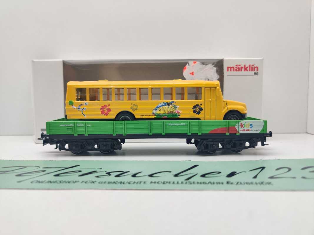 Märklin H0 AC 48613 Kids Club JW'13 "Looney Tunes" Niederbordwg + US-Bus / OVP weiß