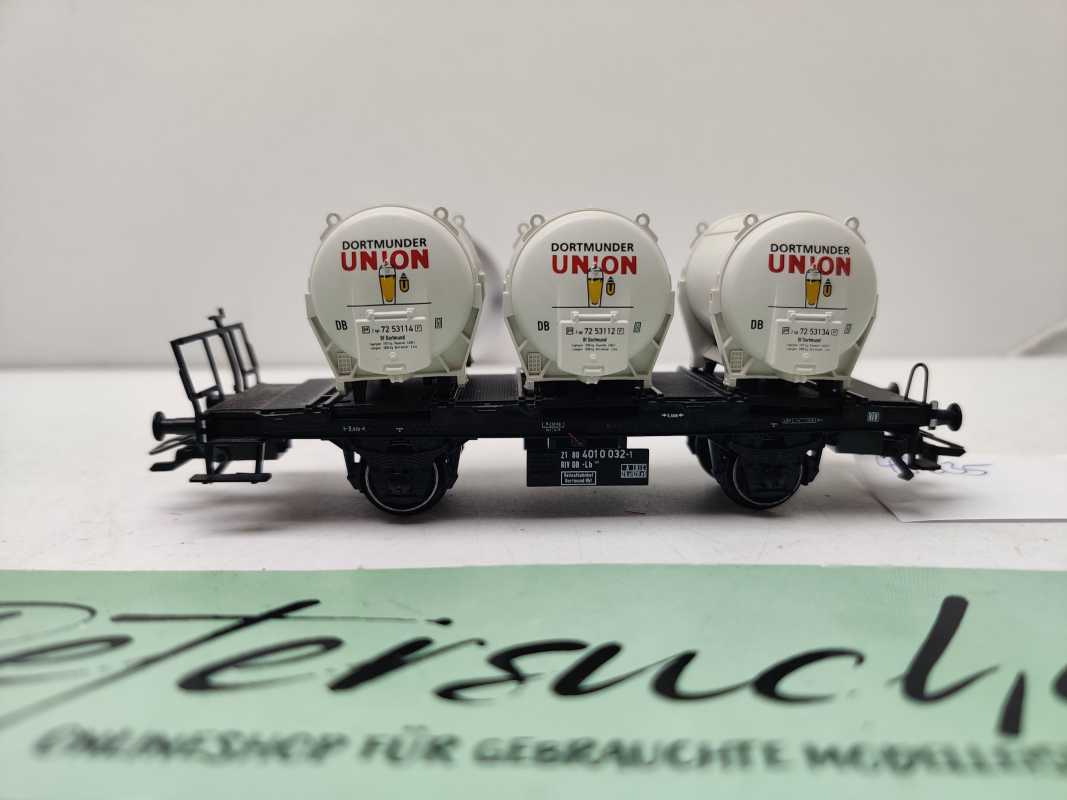 Märklin H0 AC 48635 / zweiachsigen Behälter-Tragwagens der Bauart Lgns / DB AG