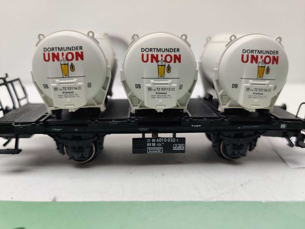 Märklin H0 AC 48635 / zweiachsigen Behälter-Tragwagens der Bauart Lgns / DB AG