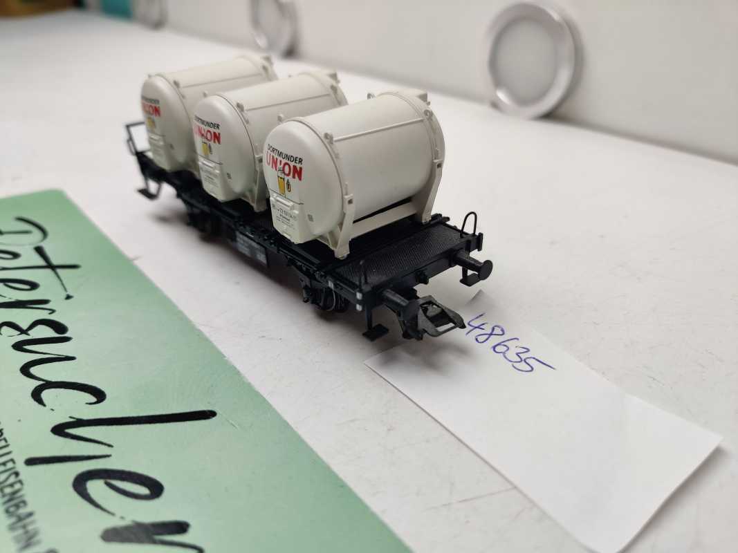 Märklin H0 AC 48635 / zweiachsigen Behälter-Tragwagens der Bauart Lgns / DB AG
