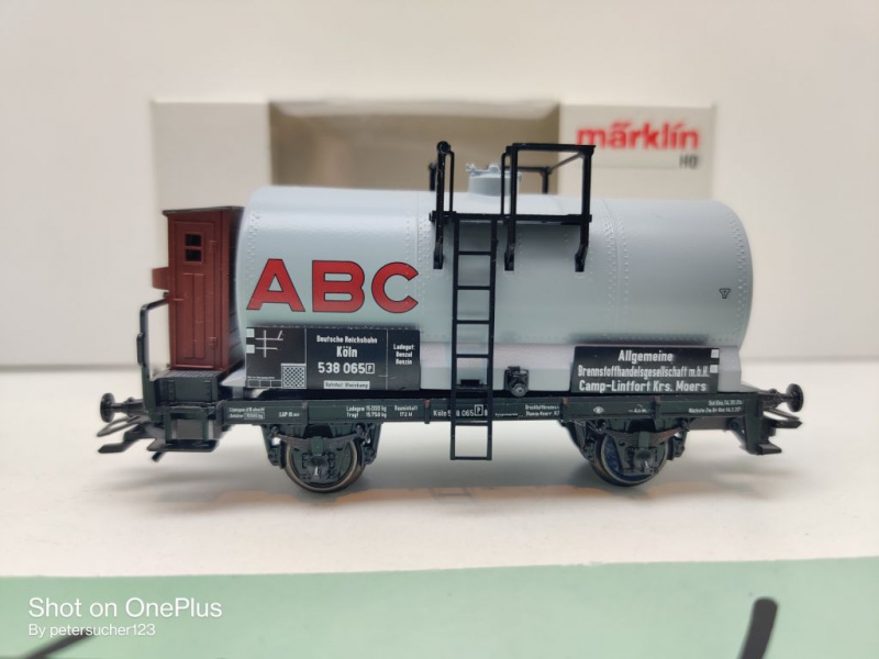 Märklin H0 AC 4870 Kesselwagen "ABC" / NEM / Privat, DRG / OVP weiß