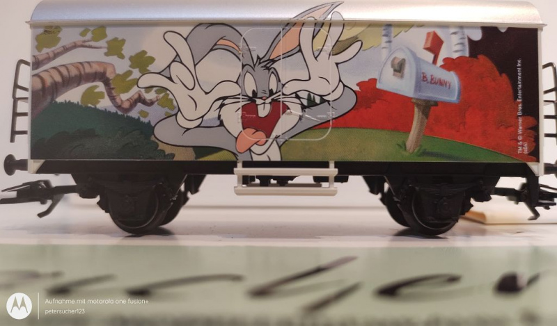 Märklin H0 AC 48704 gedeckter Güterwagen "Looney Tunes" / 1.FC JW 2004 / OVP weiß