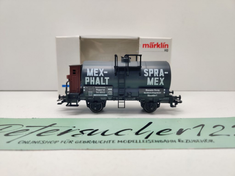 Märklin H0 AC 4871 Kesselwagen m Brmsrhs  "MEX-PHALT" Z / NEM / DRG / OVP weiß