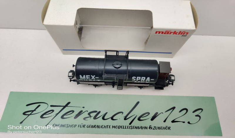 Märklin H0 AC 4871 Kesselwagen m Brmsrhs  "MEX-PHALT" / Z / NEM / PRIVAT/DRG / OVP weiß