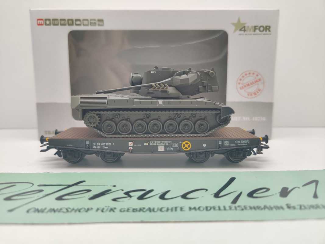 Märklin H0 48716 4MFOR Panzertransport "Cheetah" Slmmp / NEM / SNCB, NMBS / OVP