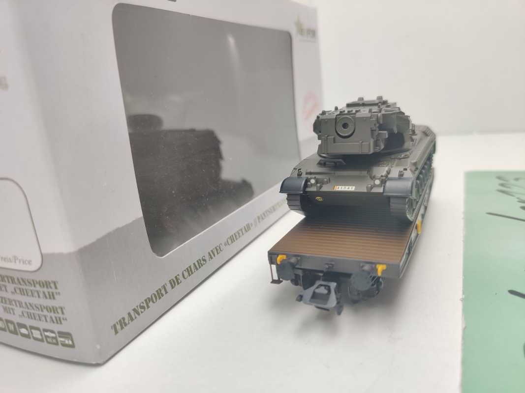 Märklin H0 48716 4MFOR Panzertransport "Cheetah" Slmmp / NEM / SNCB, NMBS / OVP