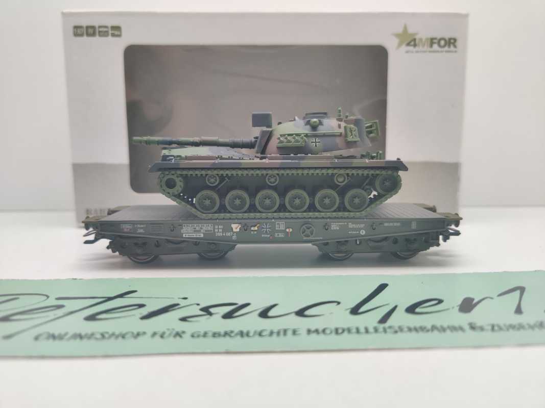 Märklin H0 48727 4MFOR Bahntransport "Kampfpanzer m48G" Rlmmps651 / NEM / BW, DB / OVP