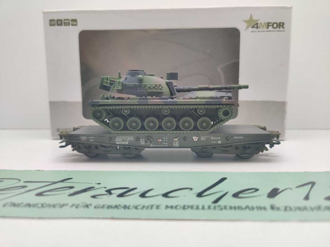 Märklin H0 48727 4MFOR Bahntransport "Kampfpanzer m48G" Rlmmps651 / NEM / BW, DB / OVP