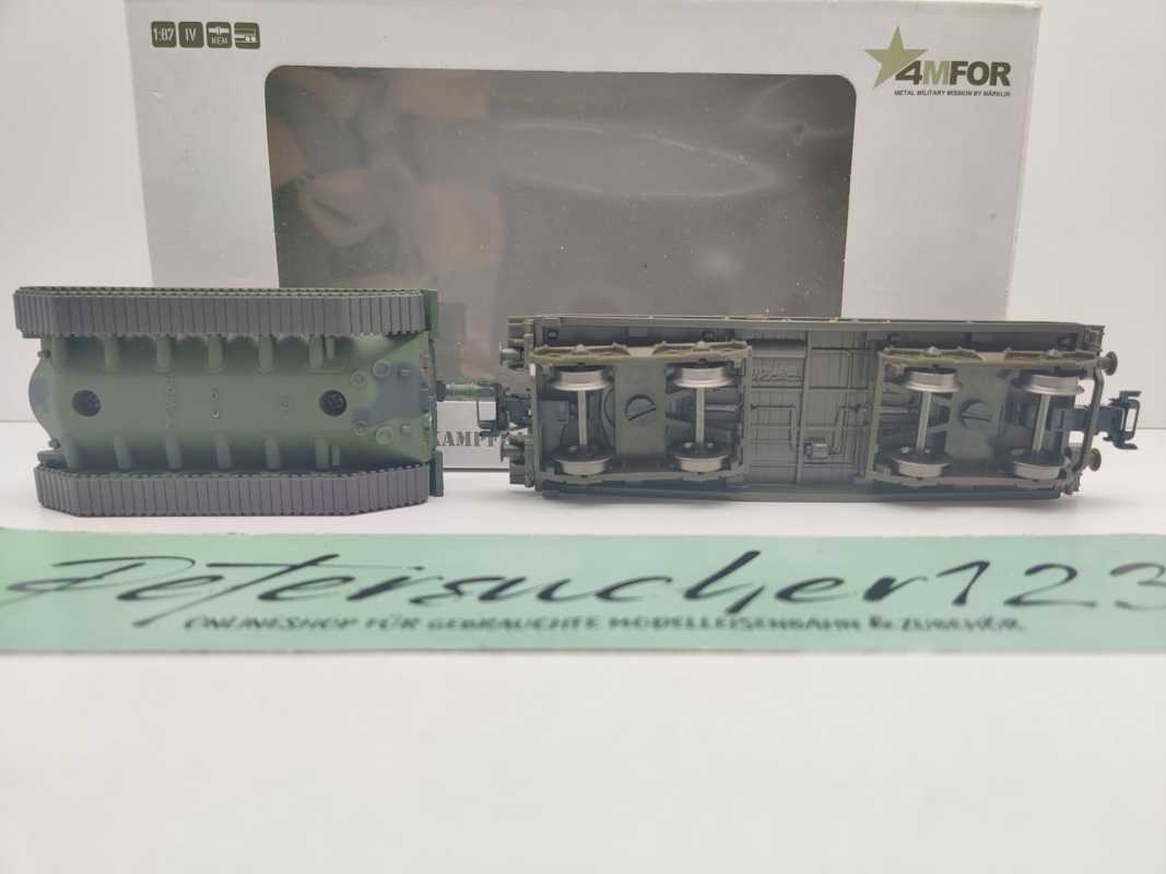 Märklin H0 48727 4MFOR Bahntransport "Kampfpanzer m48G" Rlmmps651 / NEM / BW, DB / OVP