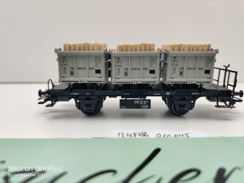 Märklin H0 AC 48786 1x Behältertragwagen aus Set / BTr 10 / NEM / DB