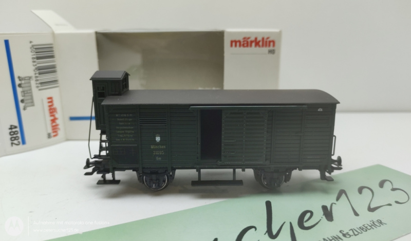 Märklin H0 4882 Gedeckter Güterwagen mit Bremserhaus 31095 München / DR / OVP