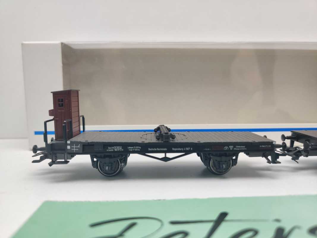 Märklin H0 AC 48840 Drehschemel-Wagenpaar mit Holz / NEM / DRG / OVP weiß