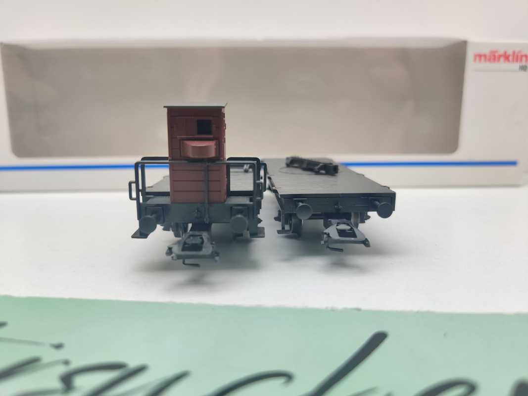 Märklin H0 AC 48840 Drehschemel-Wagenpaar mit Holz / NEM / DRG / OVP weiß