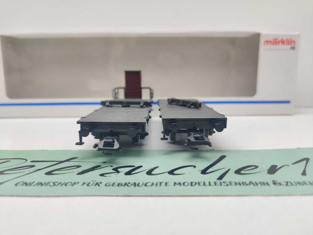 Märklin H0 AC 48840 Drehschemel-Wagenpaar mit Holz / NEM / DRG / OVP weiß