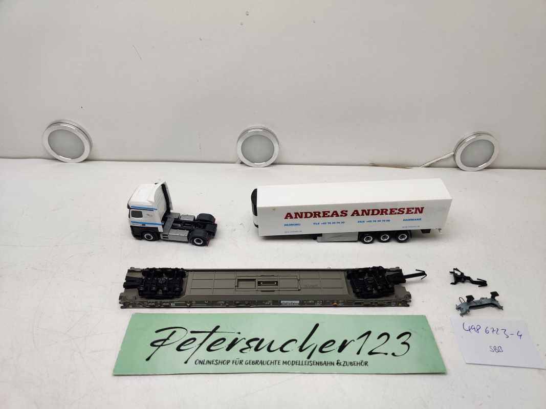 Märklin H0 AC 498 6 723-4 / rollende Landstraße / LKW Andresen / NEM / SBB