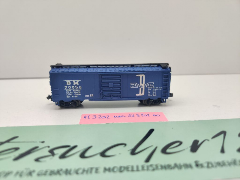 Minitrix N DC 51 3202 00 40' ged. Güterwagen Holzwände "BM" / B&M