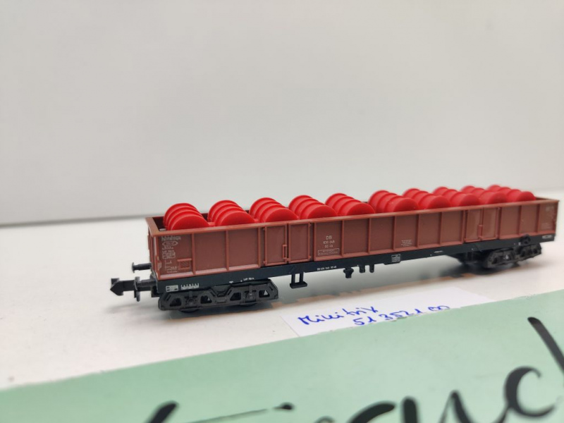 Minitrix N DC 51 3521 00 Hochbordwagen Ladung Fässer / OO48 / DB