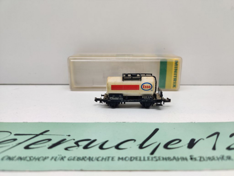 Minitrix N DC 13542 Kesselwagen "Esso" / Kessel vergilbt / Zs / DB / OVP
