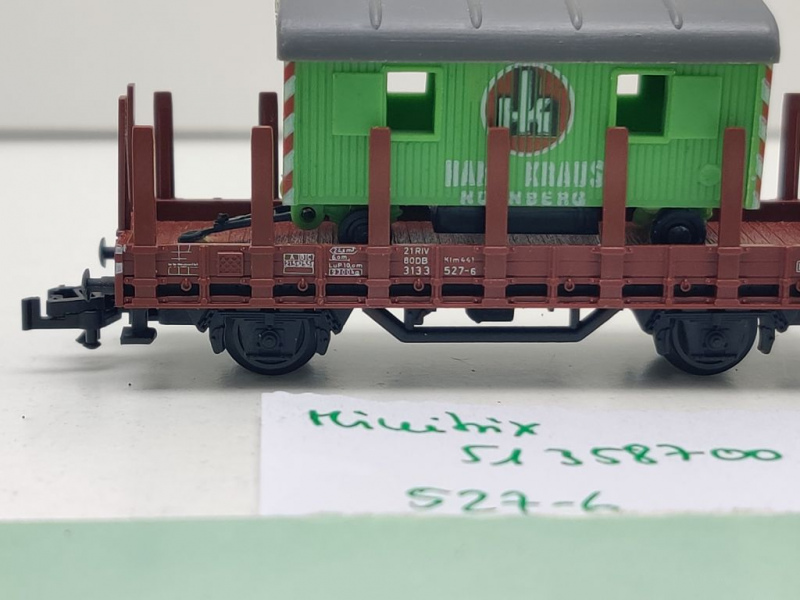 Minitrix N DC 51358700 Rungenwagen + Bauwagen "Hans Kraus NBG" Klm441 / DB