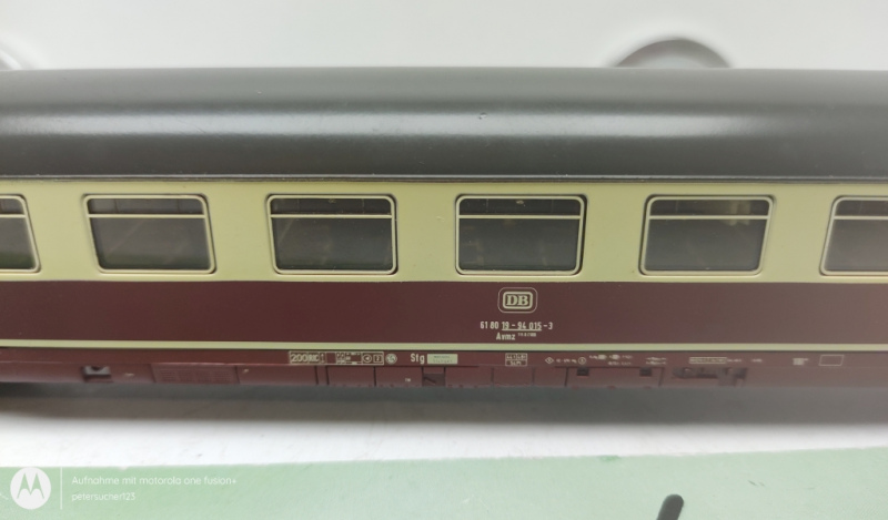 Märklin H0 AC 43858 / 618019 Personenwagen / 1.Kl. / Licht /  Beige - Rot / DB