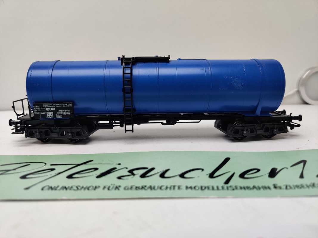Märklin H0 AC 785 7 147-7 / 4-Achser Kesselwagen /  Blau / NEM / SBB